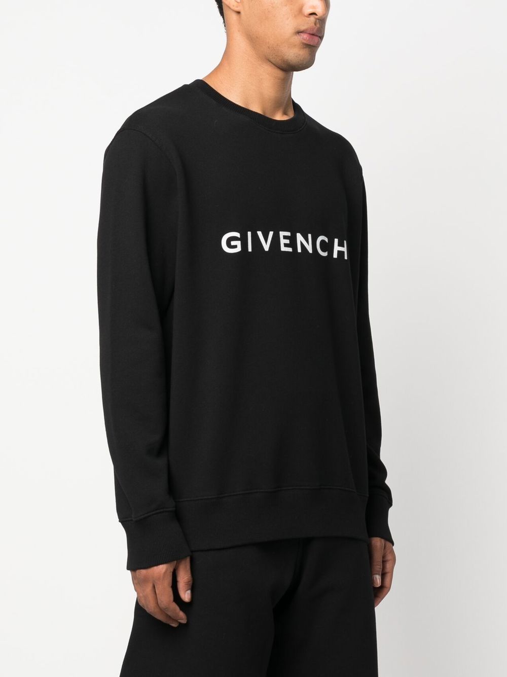 Givenchy Black Logo-Print Cotton Sweatshirt image 3