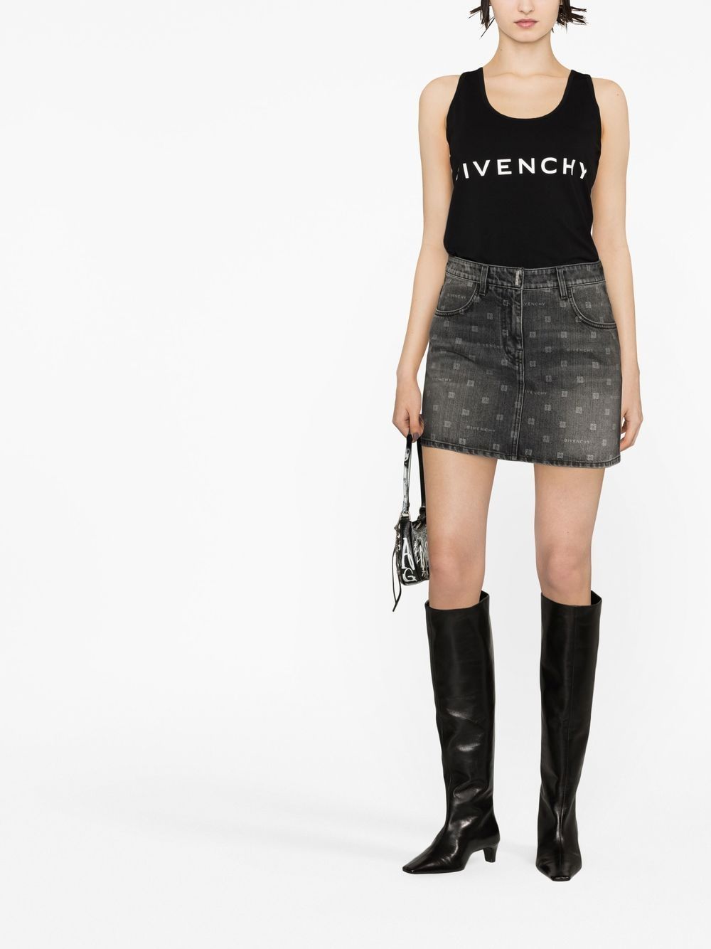 Givenchy Logo Print Racerback Tank Top - Black image 1