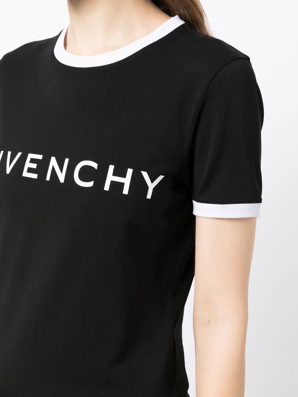 Givenchy Black Logo-Print Cotton T-Shirt image 2