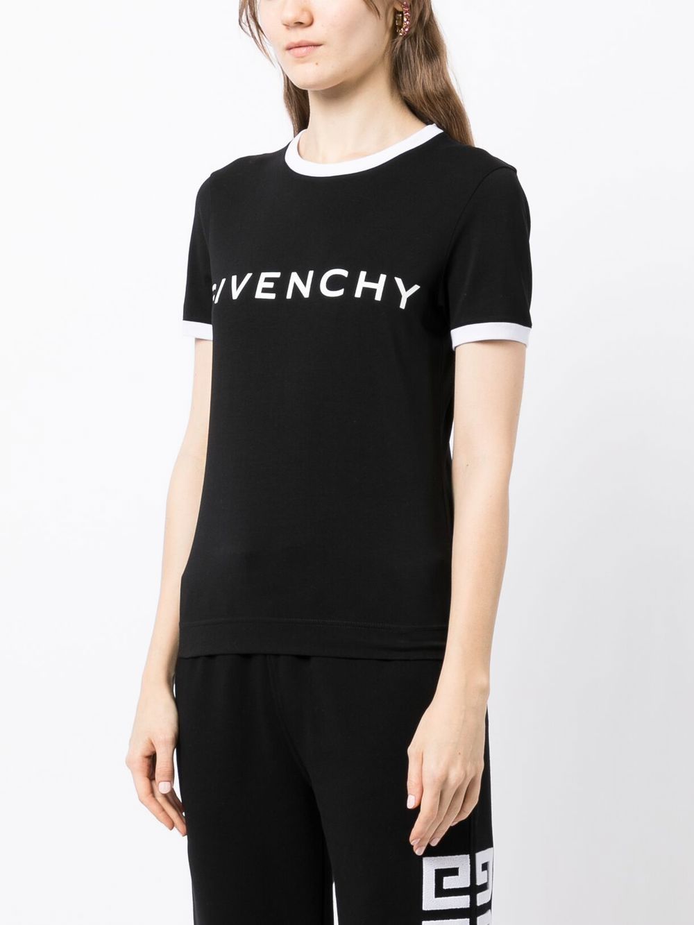 Givenchy Black Logo-Print Cotton T-Shirt image 3