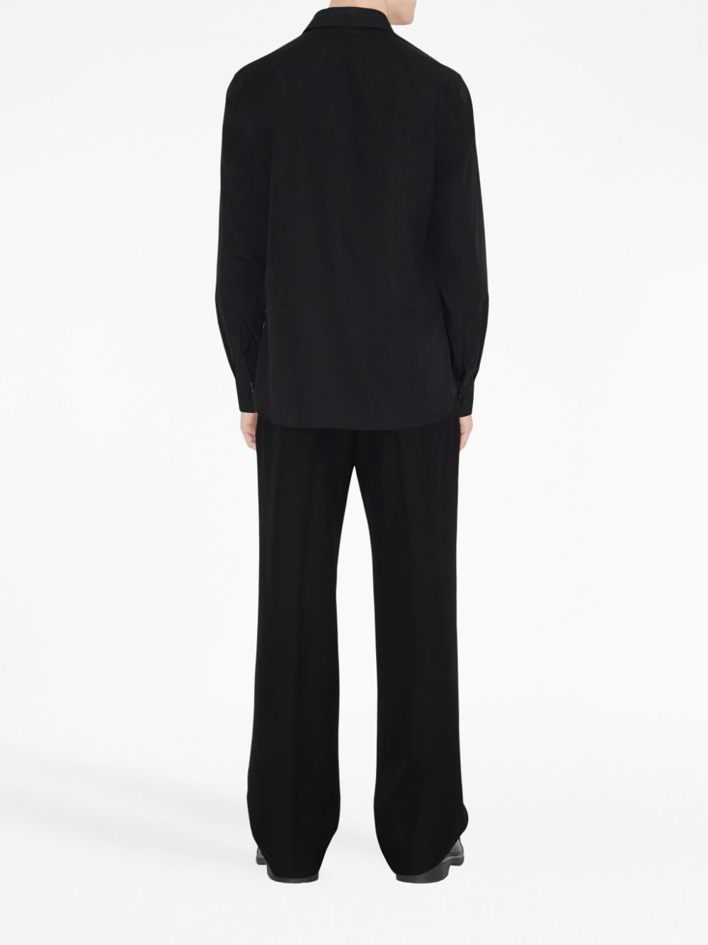 Burberry Black Logo-Embroidered Long-Sleeve Shirt image 1