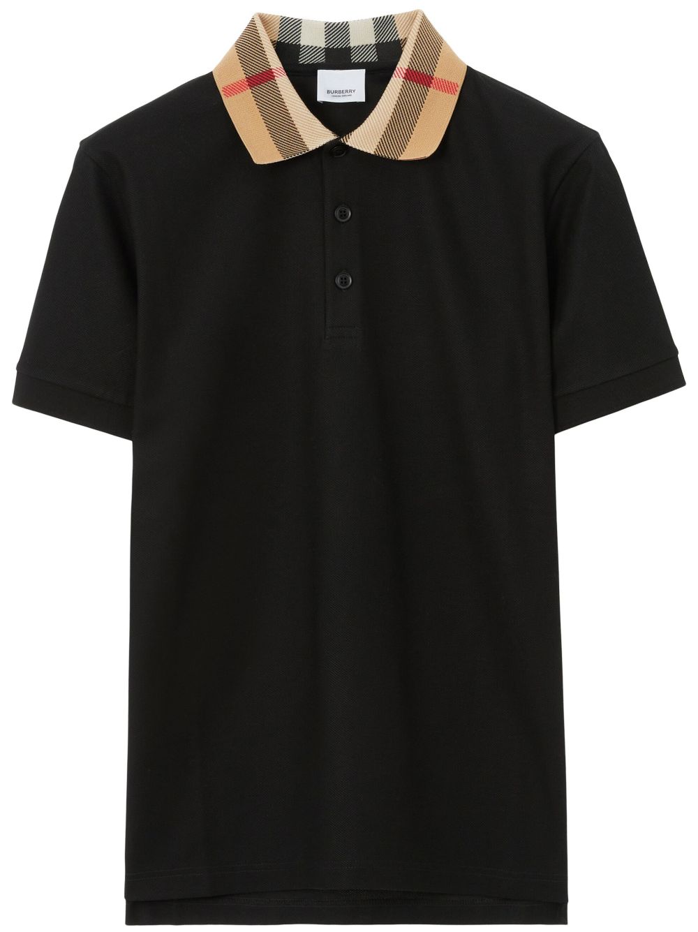 Burberry Black Check Cotton Polo Shirt image 0