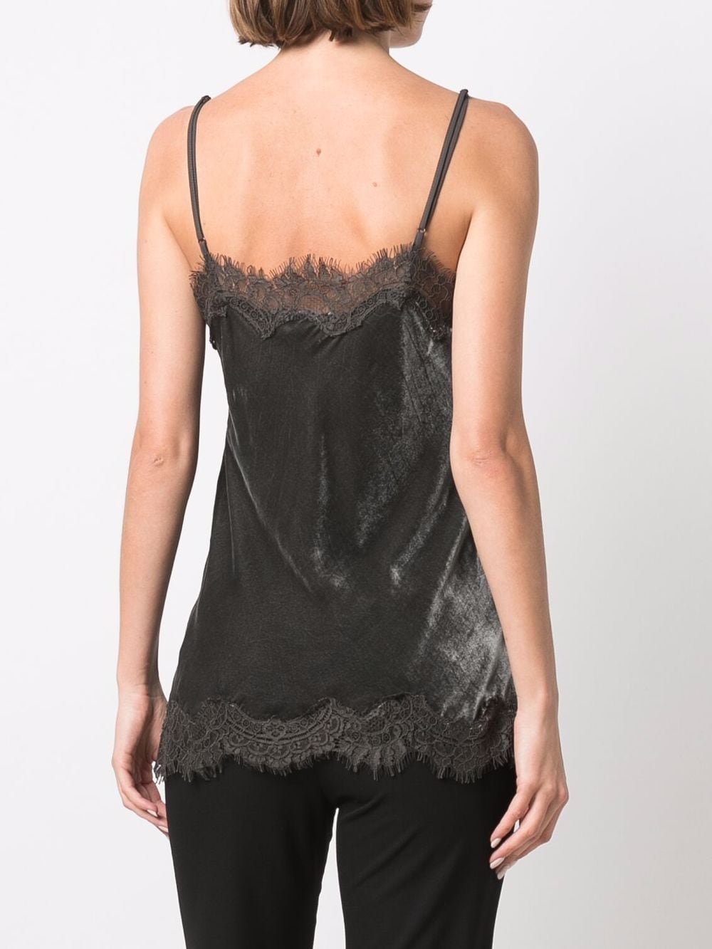 GOLD HAWK Grey Lace Trim Camisole Top image 2