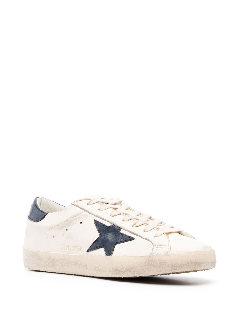 Golden Goose Deluxe Brand Super-Star Distressed Blue Leather Sneakers image 1