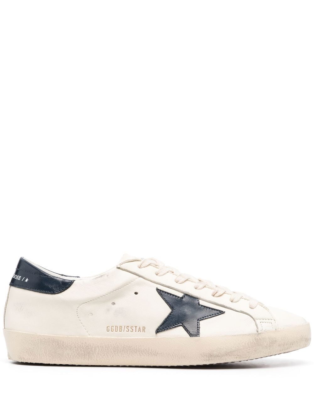 Golden Goose Deluxe Brand Super-Star Distressed Blue Leather Sneakers image 0