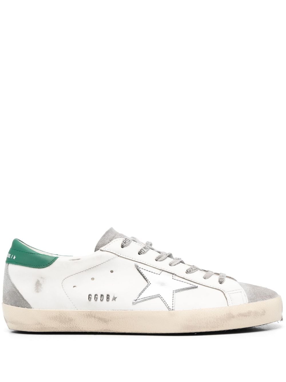 Golden Goose Super-Star Low-Top Sneakers in Green image 0