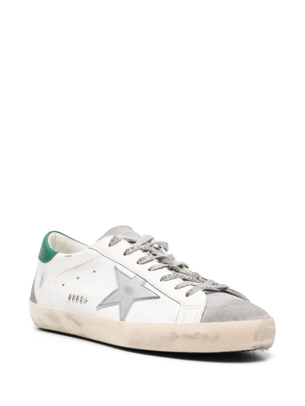 Golden Goose Super-Star Low-Top Sneakers in Green image 1