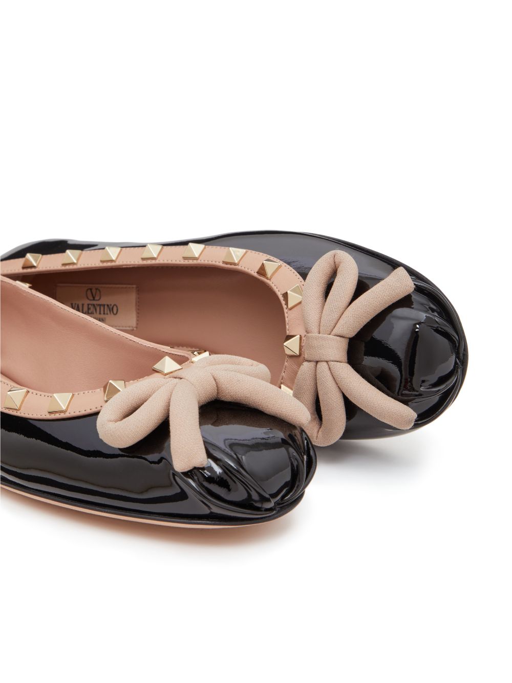 Valentino Garavani Rockstud Black Leather Ballerinas image 3