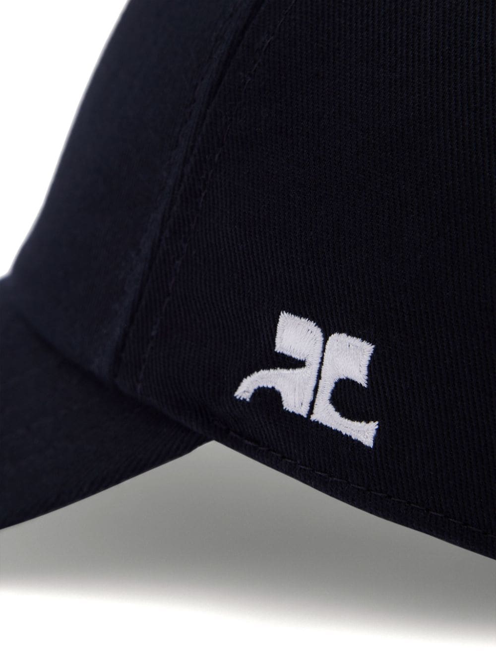 COURREGES PRE Black Cotton Twill Baseball Cap image 1