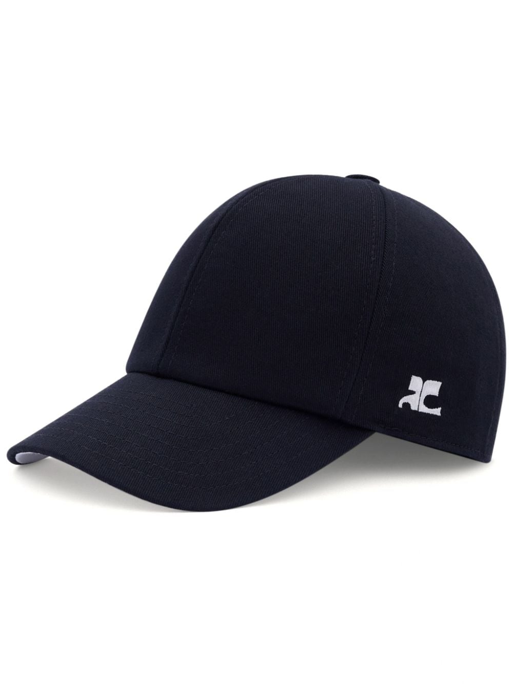 COURREGES PRE Black Cotton Twill Baseball Cap image 0