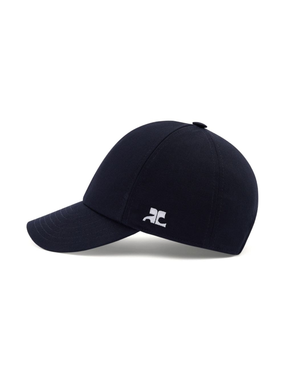 COURREGES PRE Black Cotton Twill Baseball Cap image 4