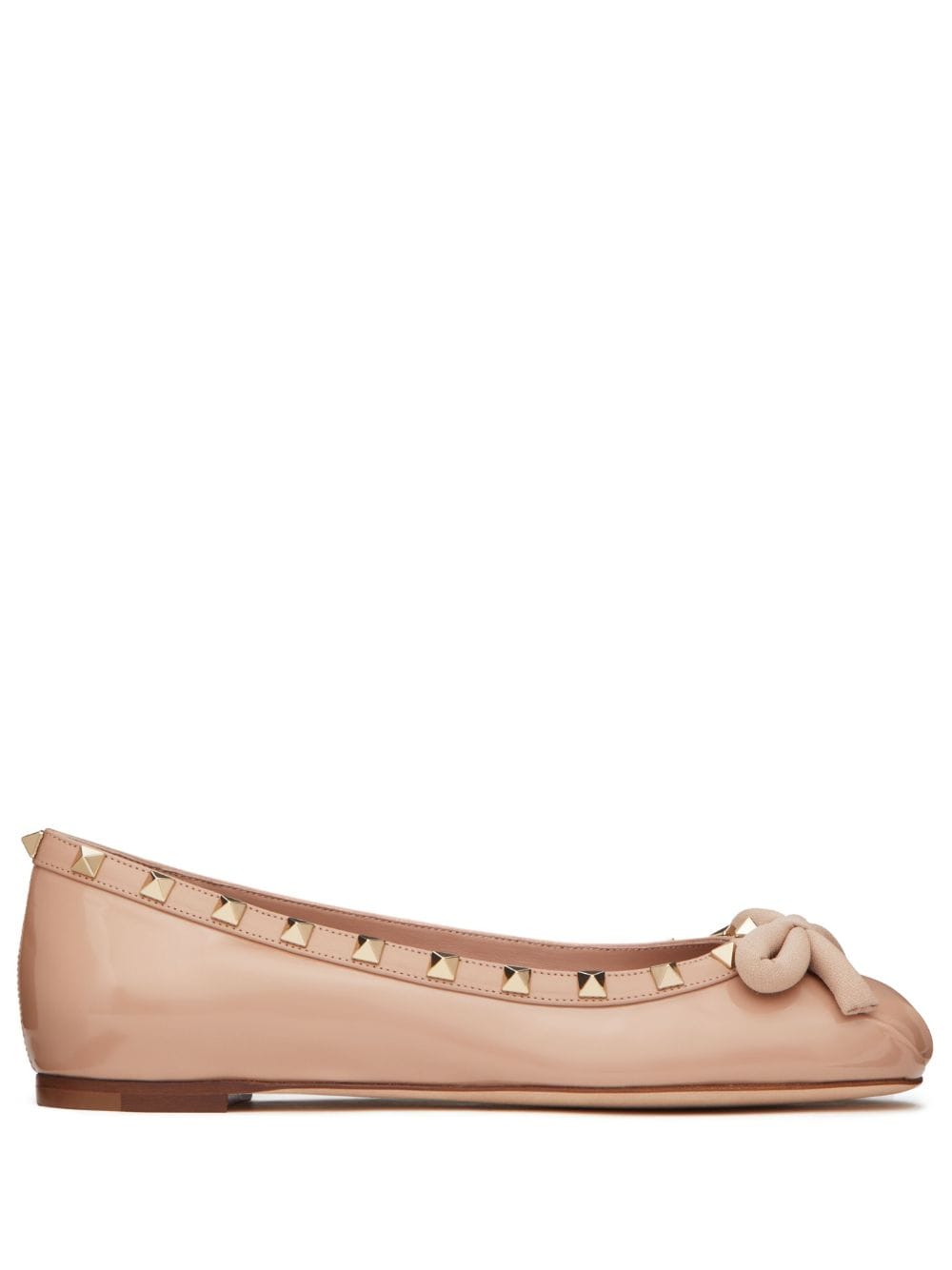 Valentino Garavani Rockstud Pink Leather Ballerinas image 0