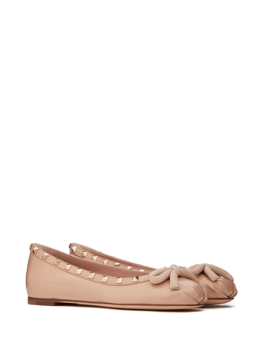 Valentino Garavani Rockstud Pink Leather Ballerinas image 1