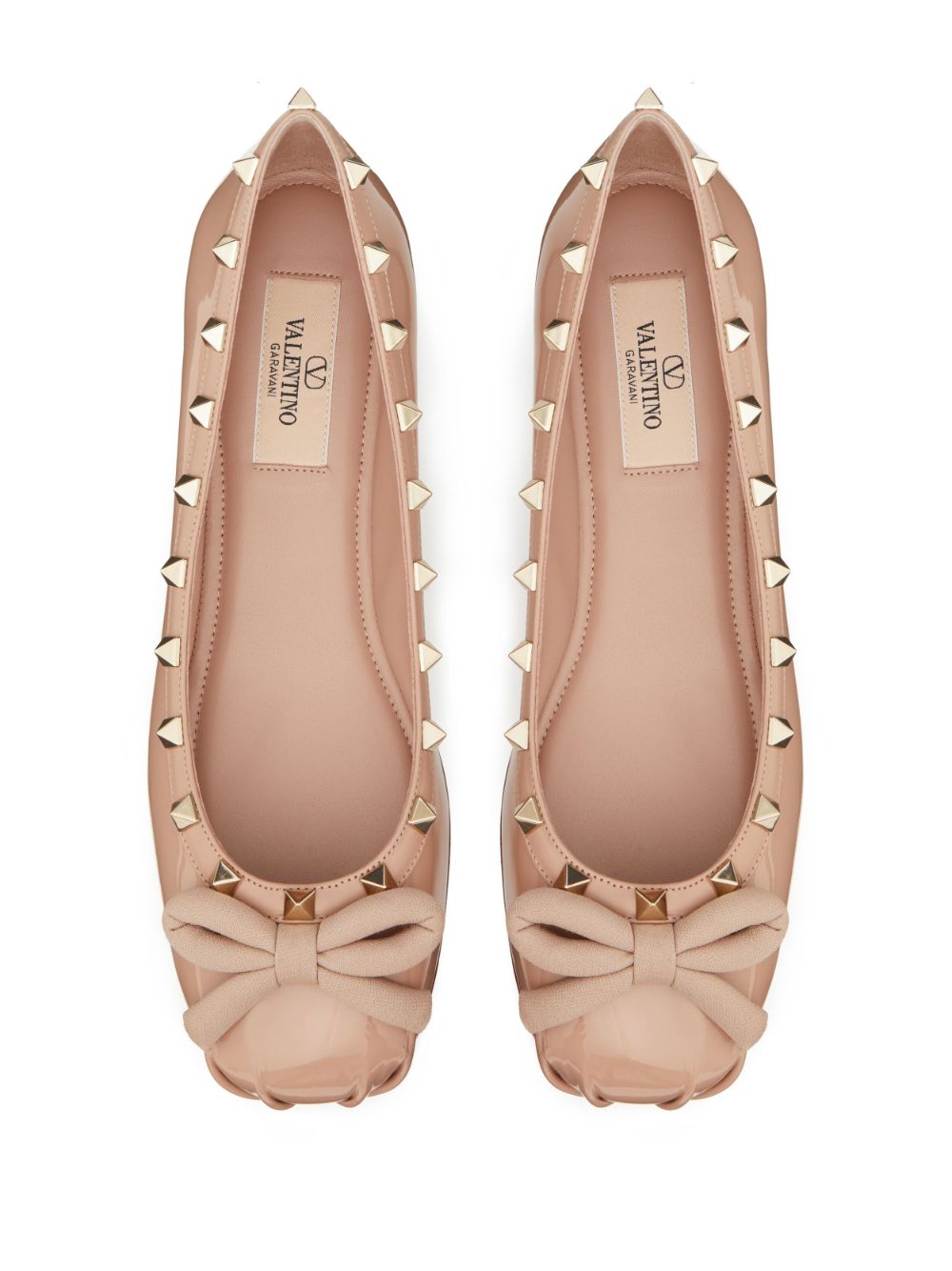 Valentino Garavani Rockstud Pink Leather Ballerinas image 2