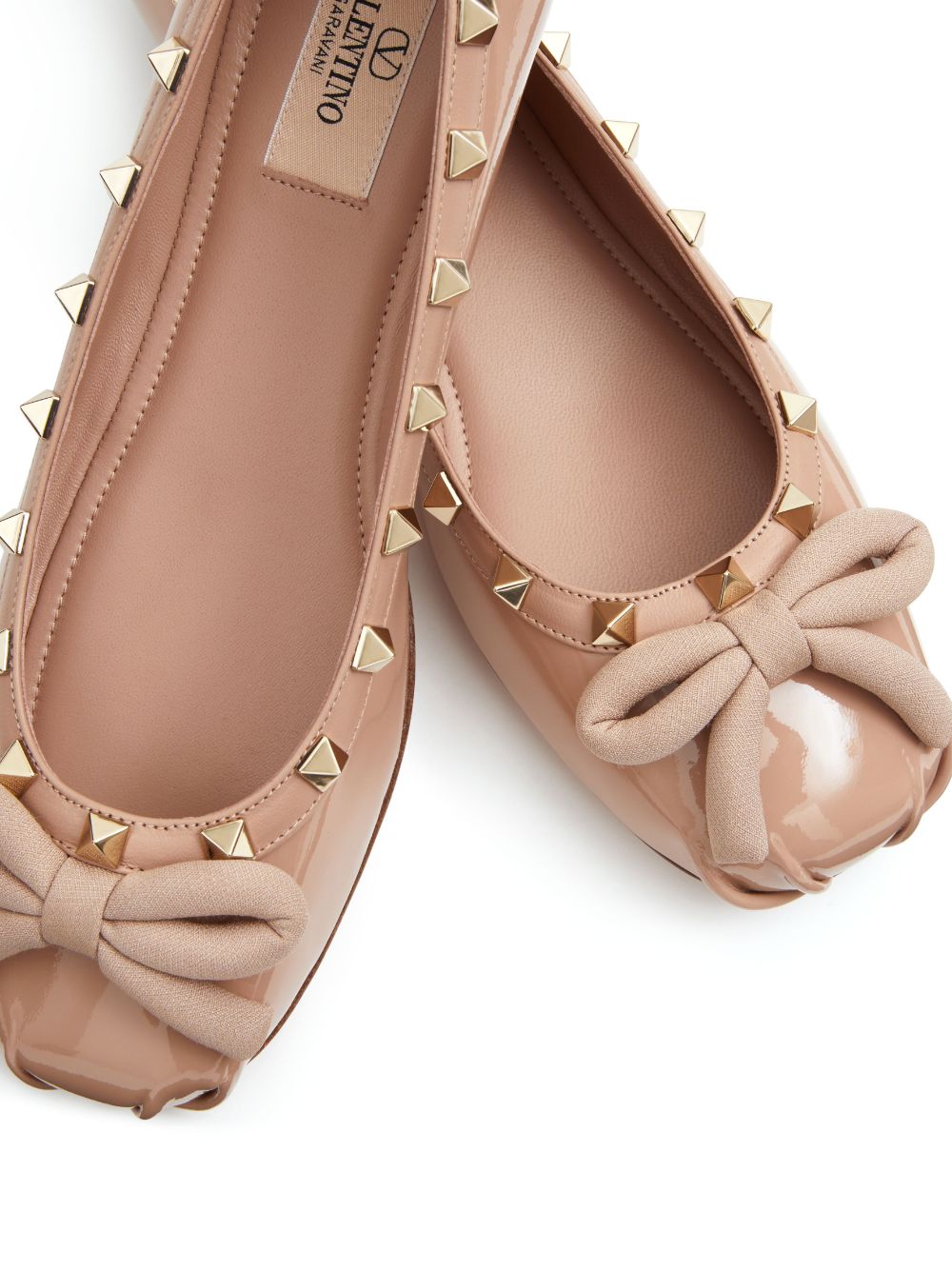 Valentino Garavani Rockstud Pink Leather Ballerinas image 3