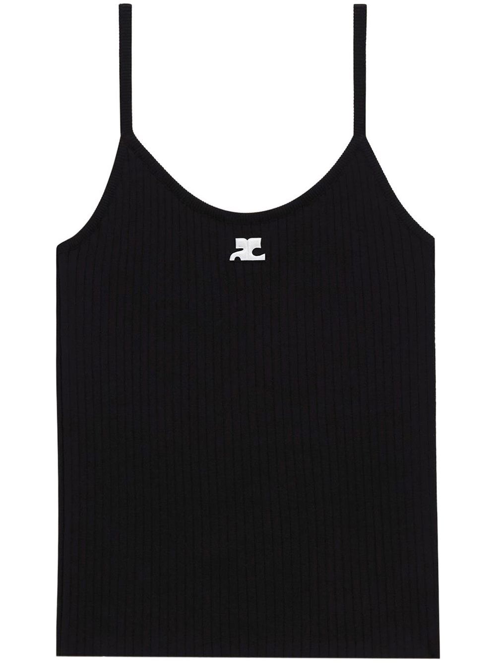 Courrèges Re-Edition Black Ribbed Knit Tank Top image 0