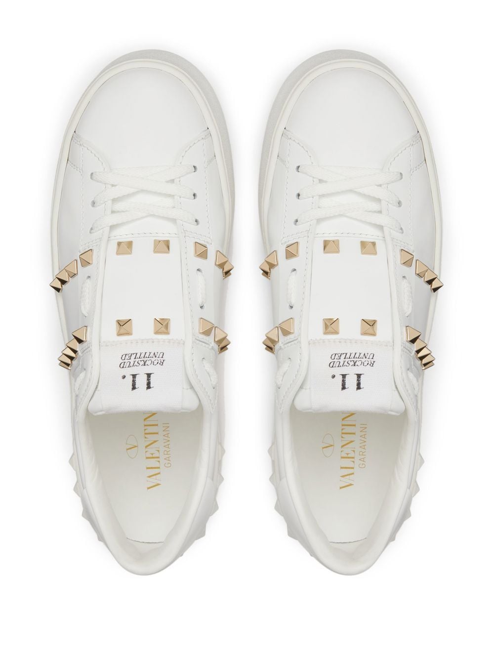 Valentino Garavani Studded Leather Platform Sneakers - White image 2