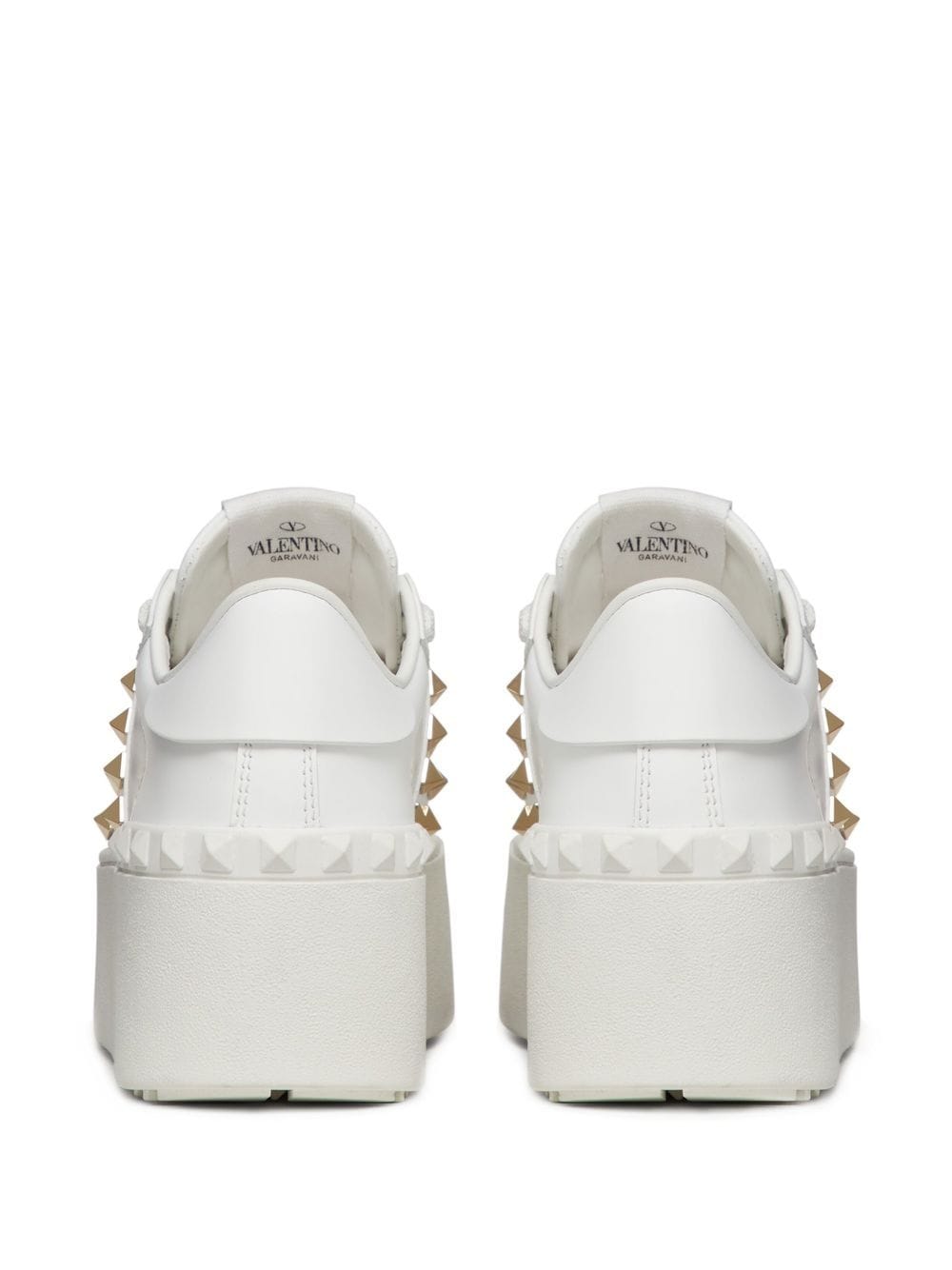 Valentino Garavani Studded Leather Platform Sneakers - White image 4