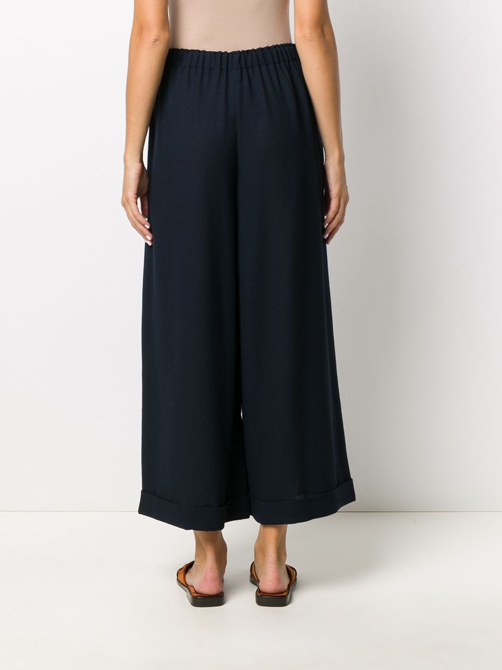 Daniela Gregis Navy Wool Wide-Leg Trousers image 1