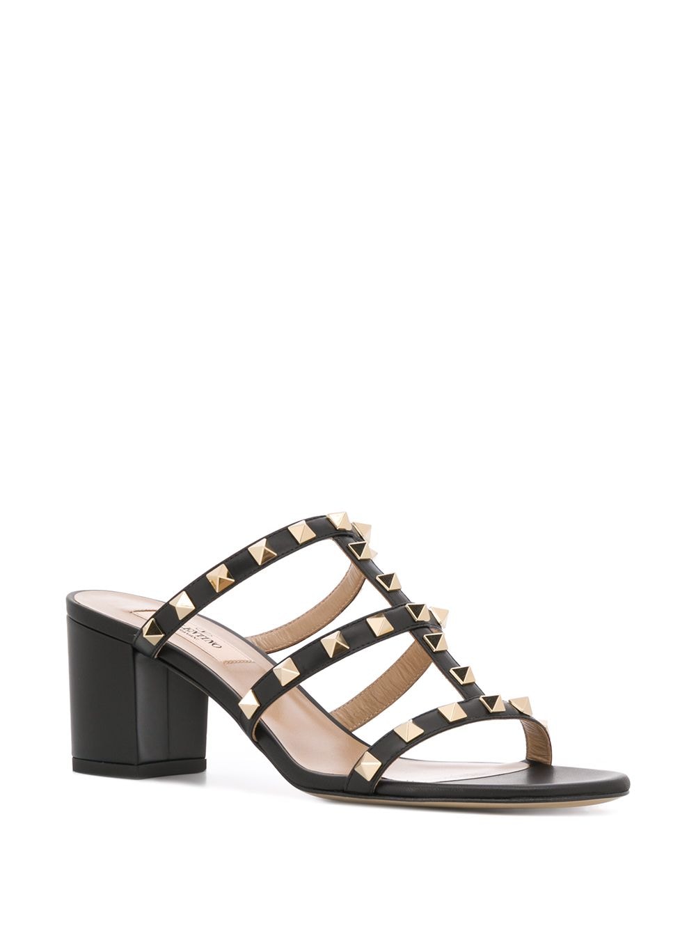 Valentino Garavani Rockstud Black Leather Sandals image 3