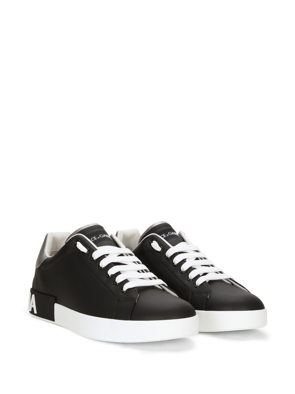 Dolce & Gabbana Black Leather Low-Top Sneakers image 1