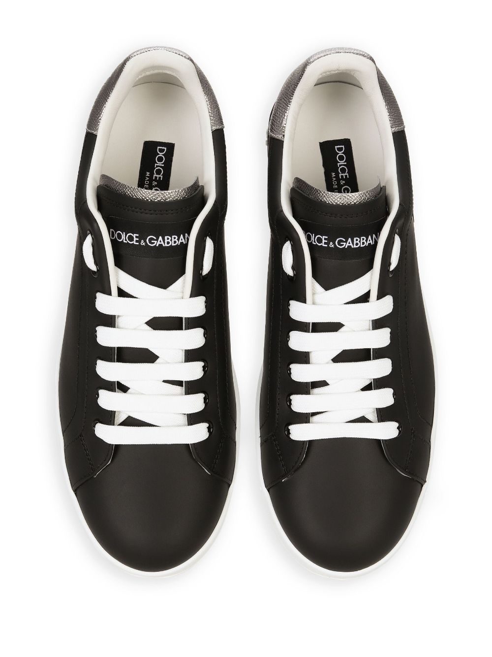 Dolce & Gabbana Black Leather Low-Top Sneakers image 3