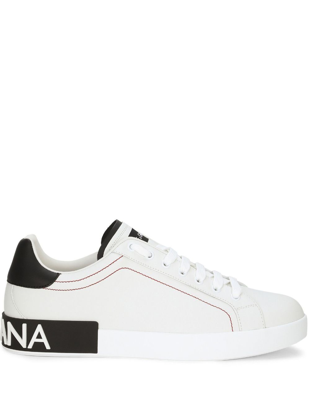 Dolce & Gabbana White Leather Logo Patch Low-Top Sneakers image 0