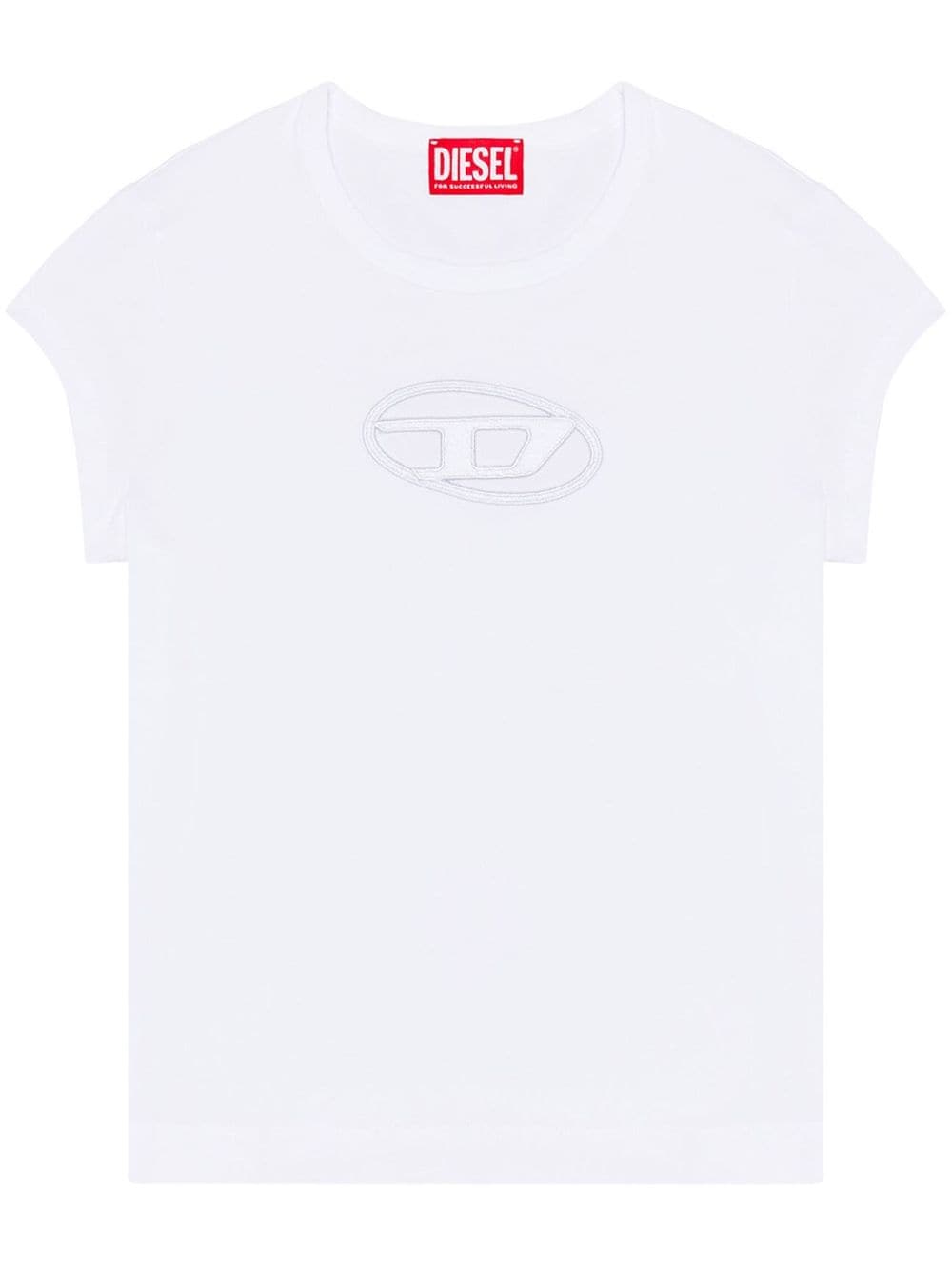 Diesel White T-Shirt with Cut-Out Logo image 0