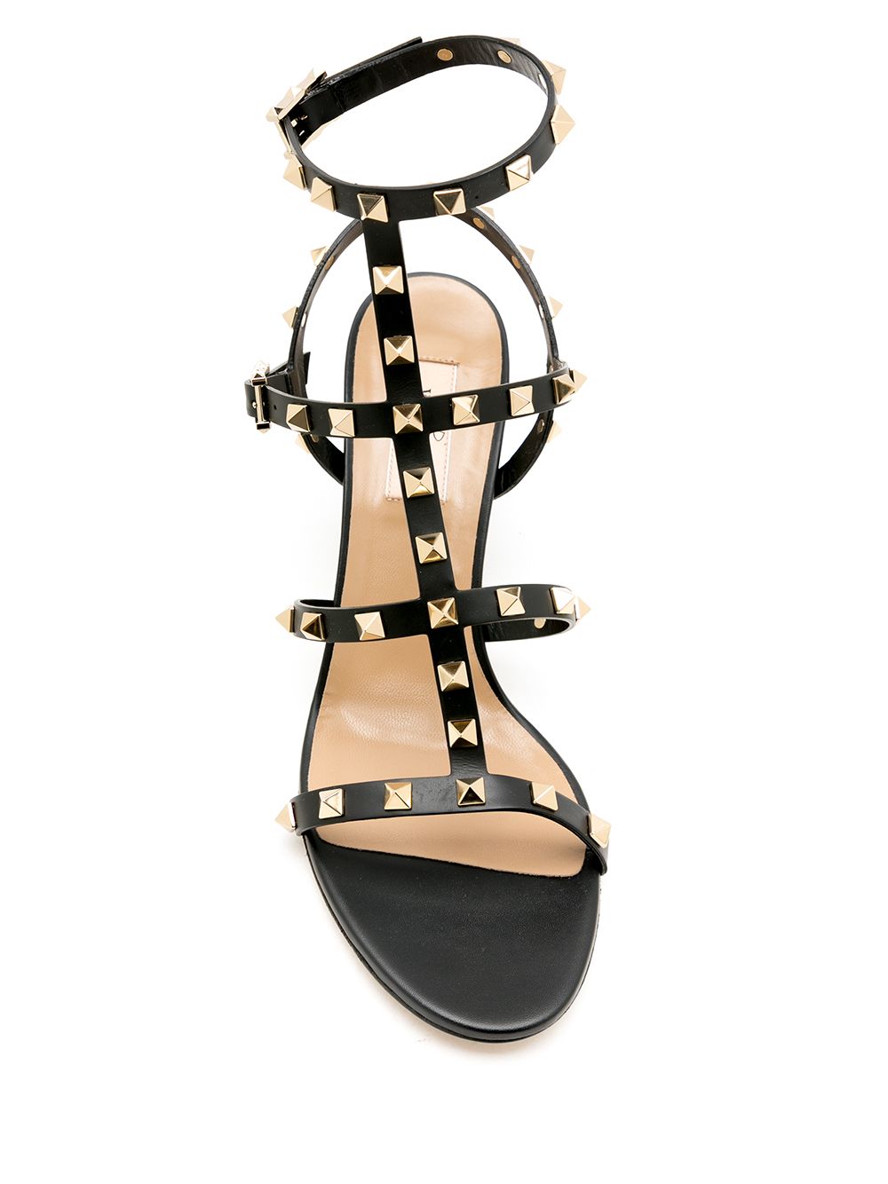 Valentino Garavani Black Leather Rockstud Sandals image 1