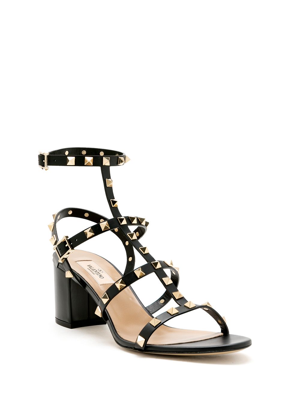 Valentino Garavani Black Leather Rockstud Sandals image 3