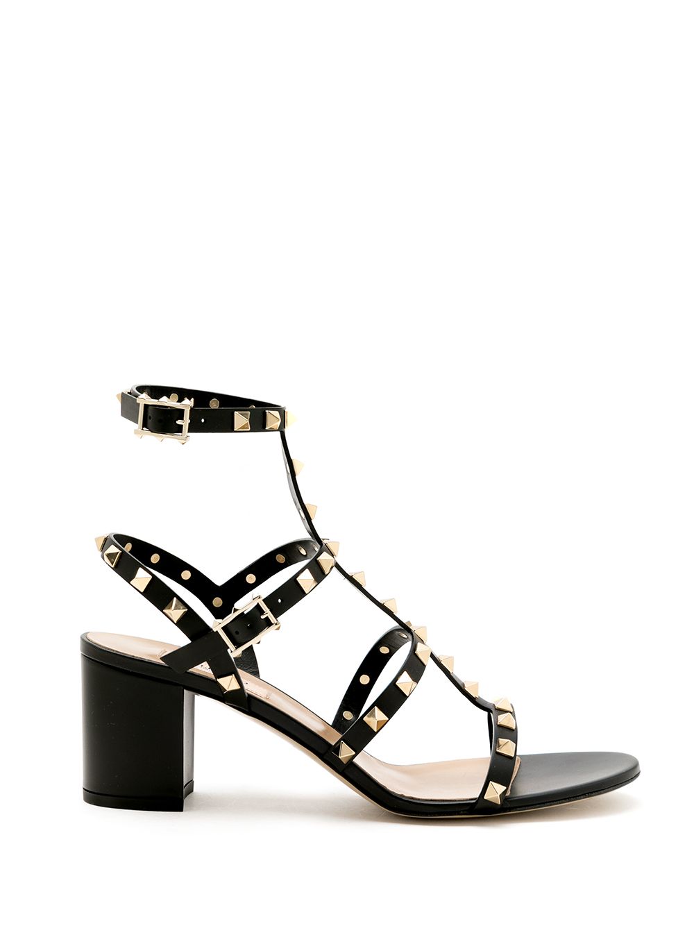 Valentino Garavani Black Leather Rockstud Sandals image 0