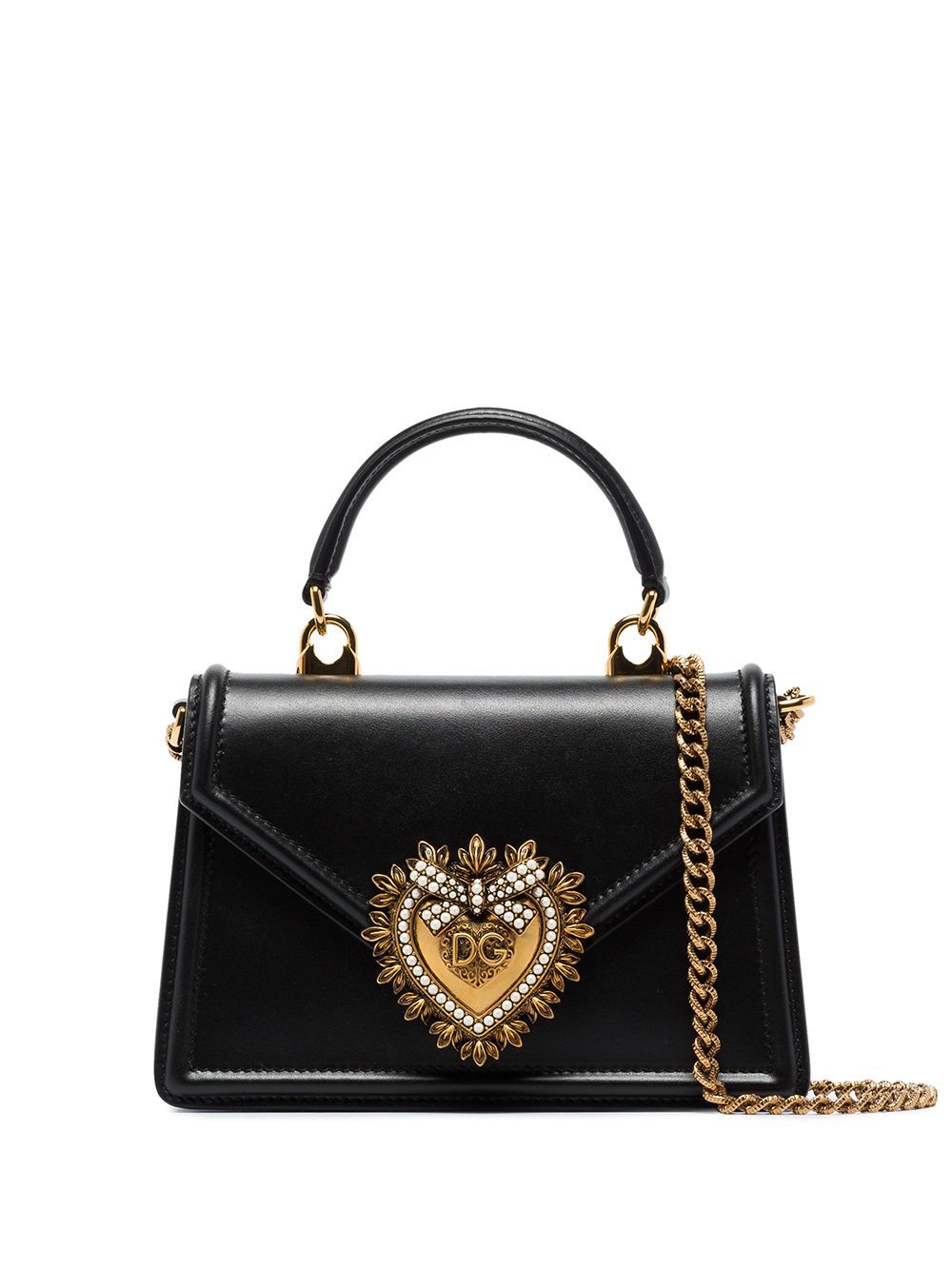 Dolce & Gabbana Devotion Small Tote Bag - Black Lambskin image 0