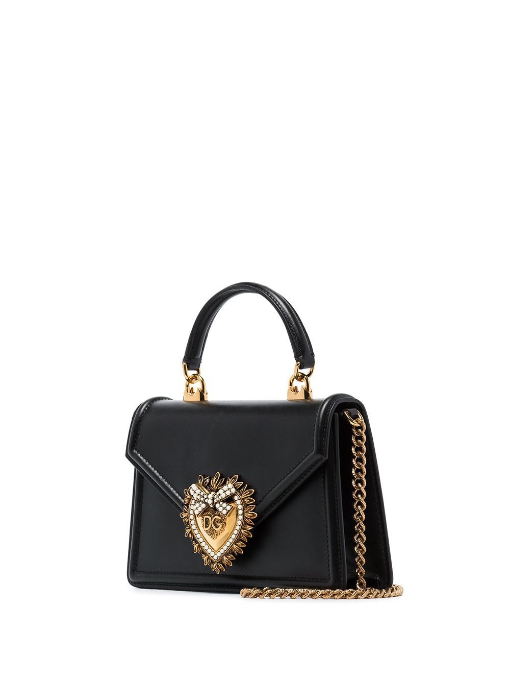 Dolce & Gabbana Devotion Small Tote Bag - Black Lambskin image 3