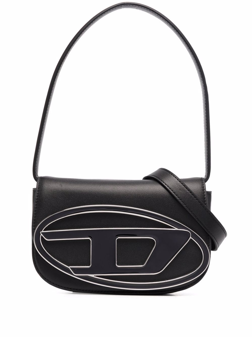 Diesel Black Leather Logo Shoulder Bag image 0