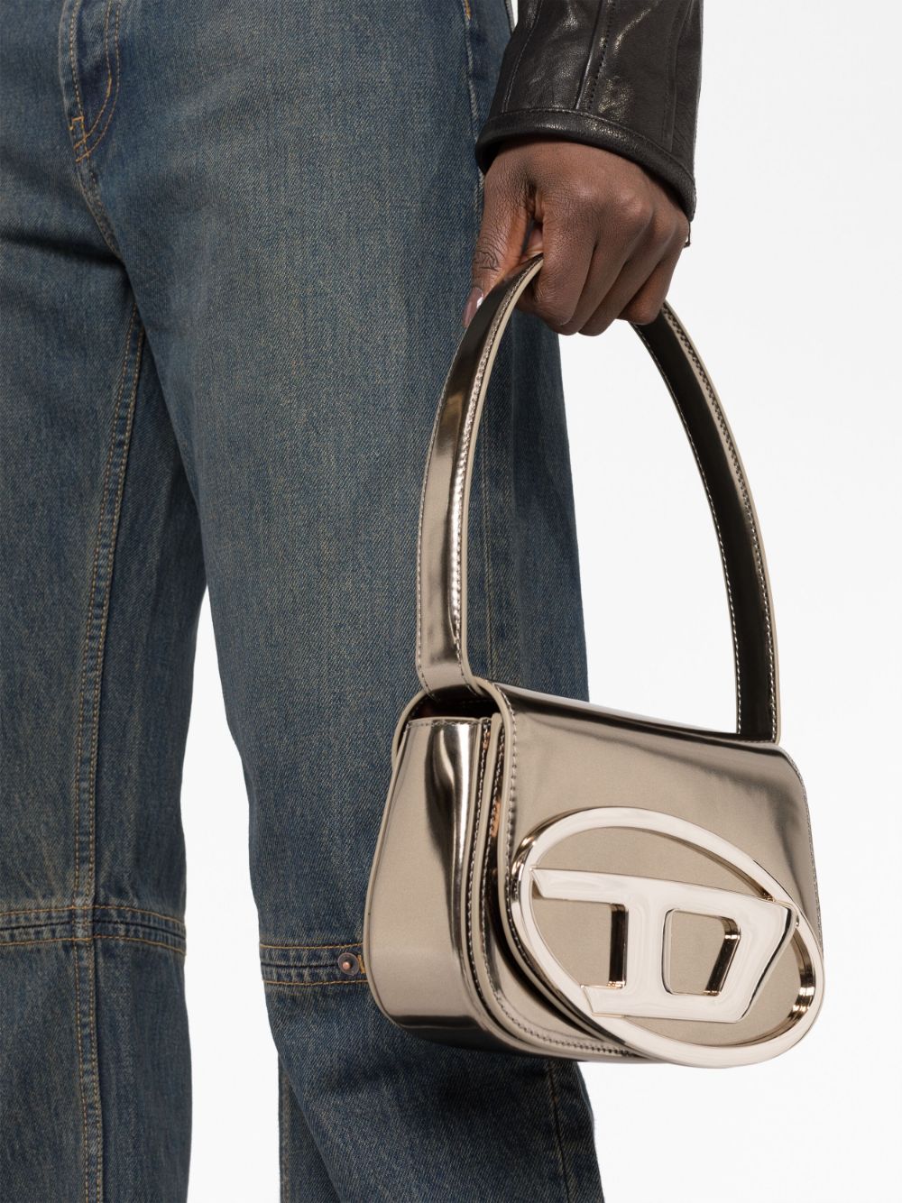 Diesel Golden Mirrored Leather Shoulder Bag image 2