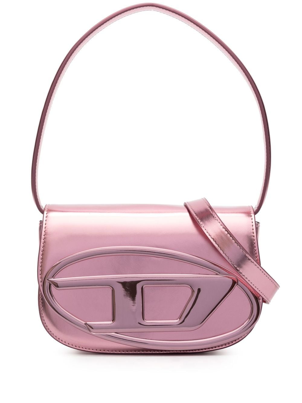 Diesel Pink Calf Leather Metallic Shoulder Bag image 0