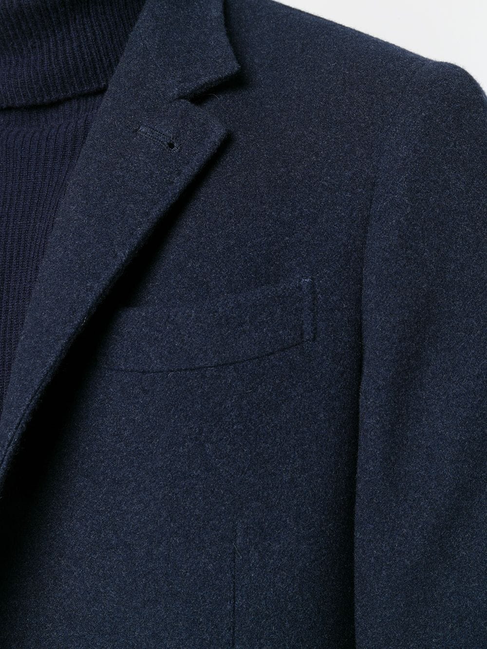 Brunello Cucinelli Navy Blue Wool & Cotton Single Breasted Blazer image 4