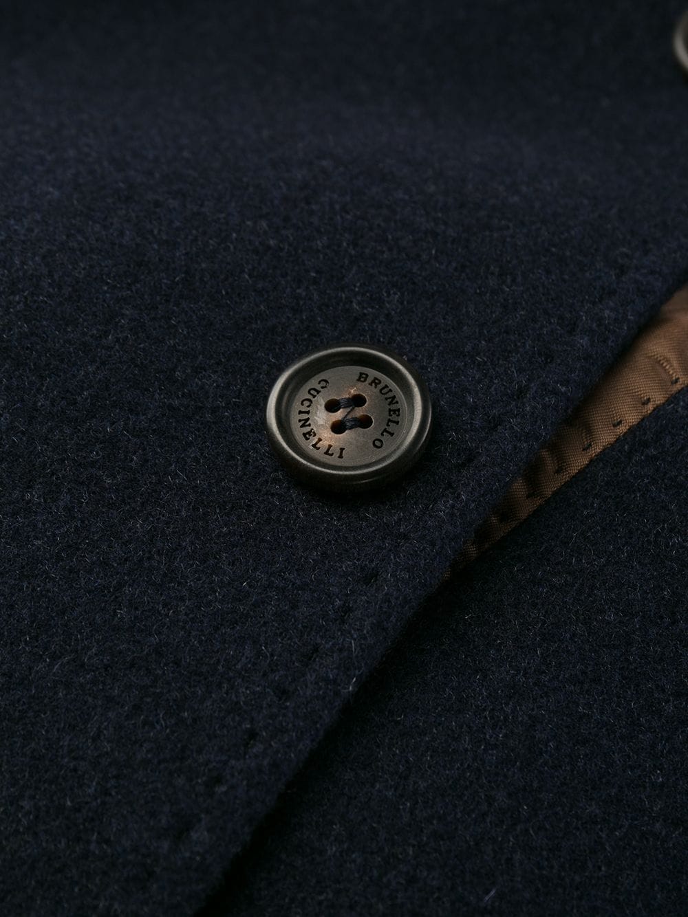 Brunello Cucinelli Navy Blue Wool & Cotton Single Breasted Blazer image 5