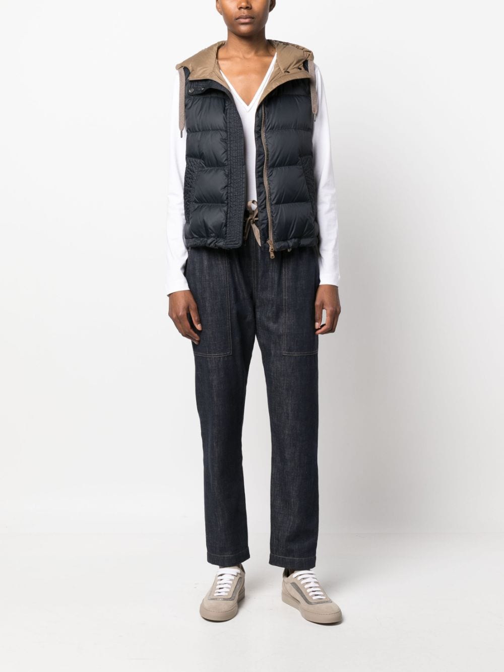 Brunello Cucinelli Blue Down-Filled Quilted Jacket image 4