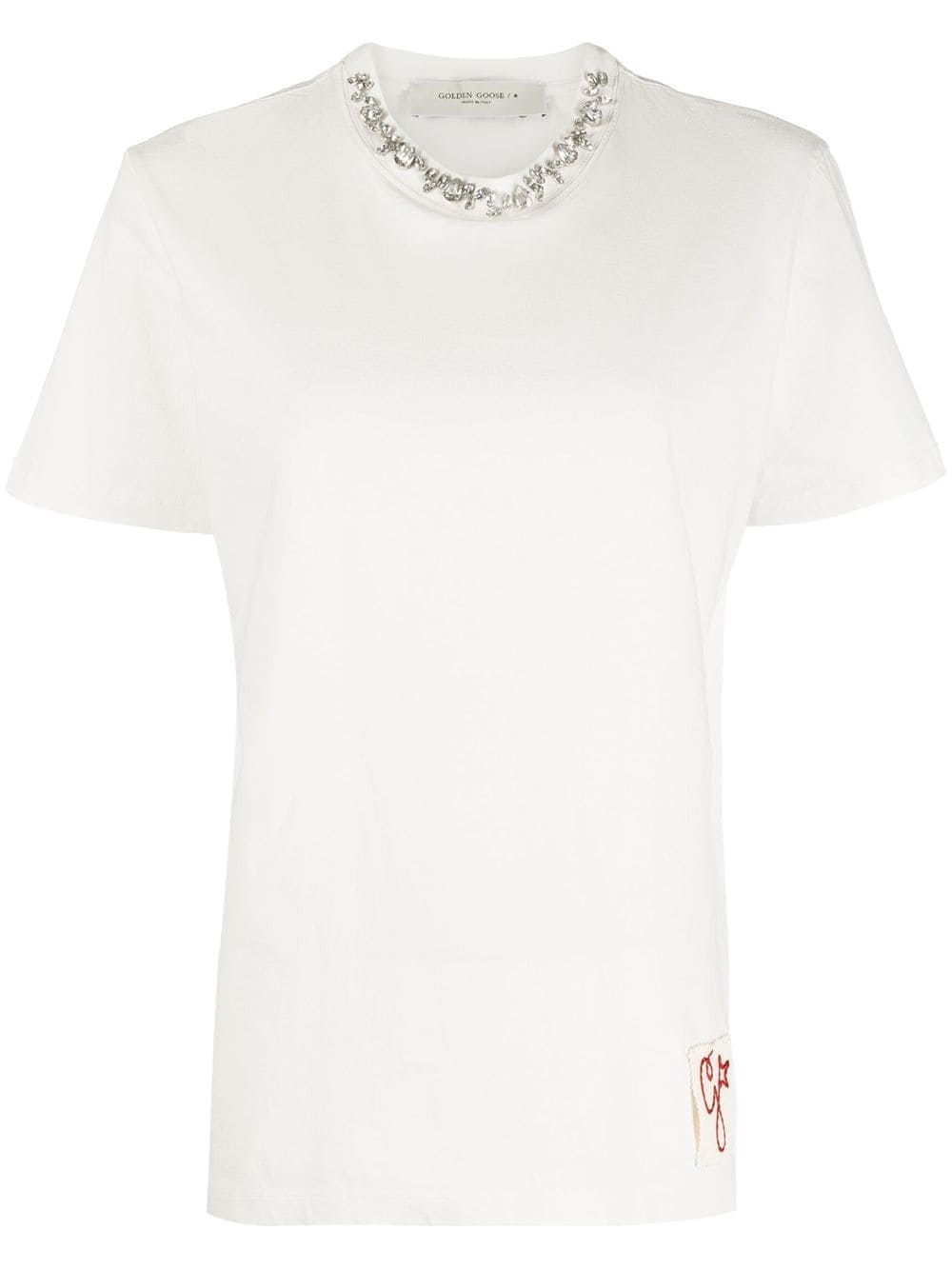 Golden Goose Embroidered Cotton T-Shirt - White image 0