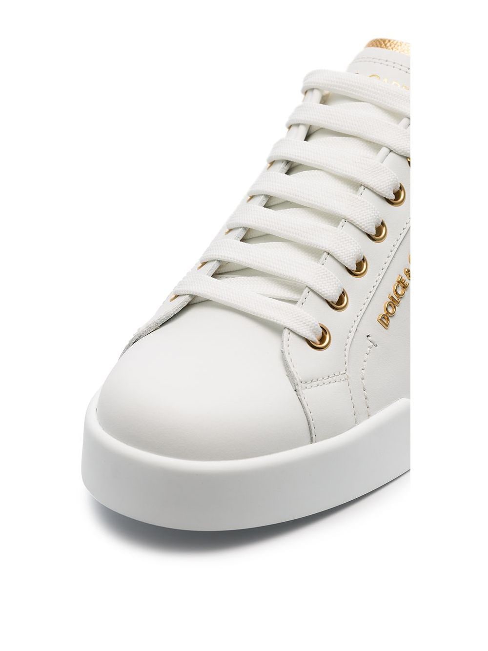 Dolce & Gabbana Portofino Calf Leather Sneakers with Faux Pearl Embellishment image 2