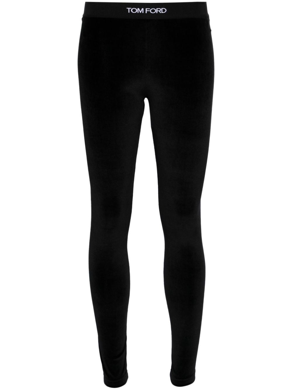 Tom Ford Black Stretch Trousers with Elasticated Logo Waistband image 0