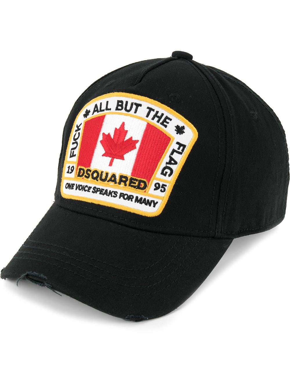 DSQUARED2 Black Baseball Cap with Canadian Flag Patch image 0