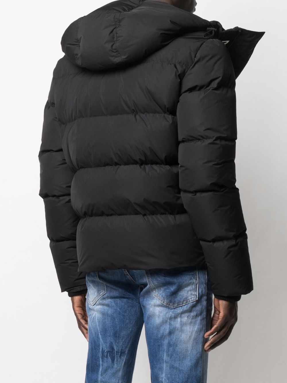 DSQUARED2 Black Logo-Print Puffer Coat image 2