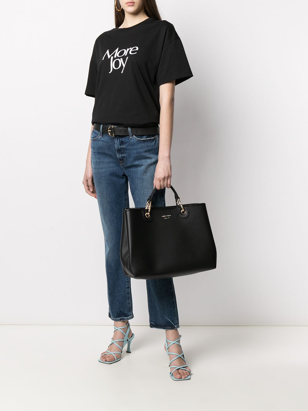 Emporio Armani Capsule Black Logo Tote Bag image 4