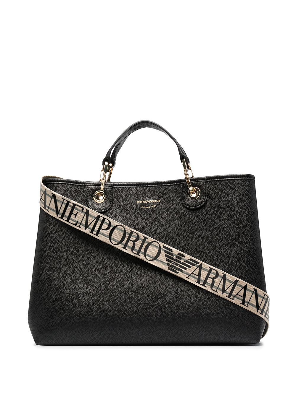 Emporio Armani Capsule Black Logo Tote Bag image 0