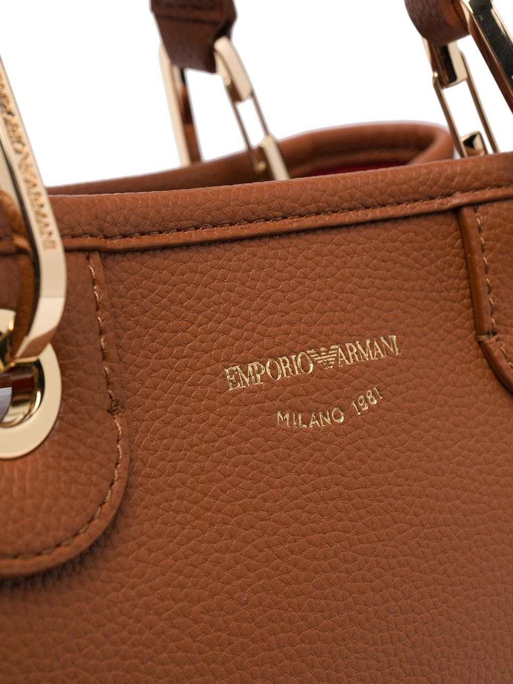 Emporio Armani Capsule Leather Tote Bag - Brown image 2