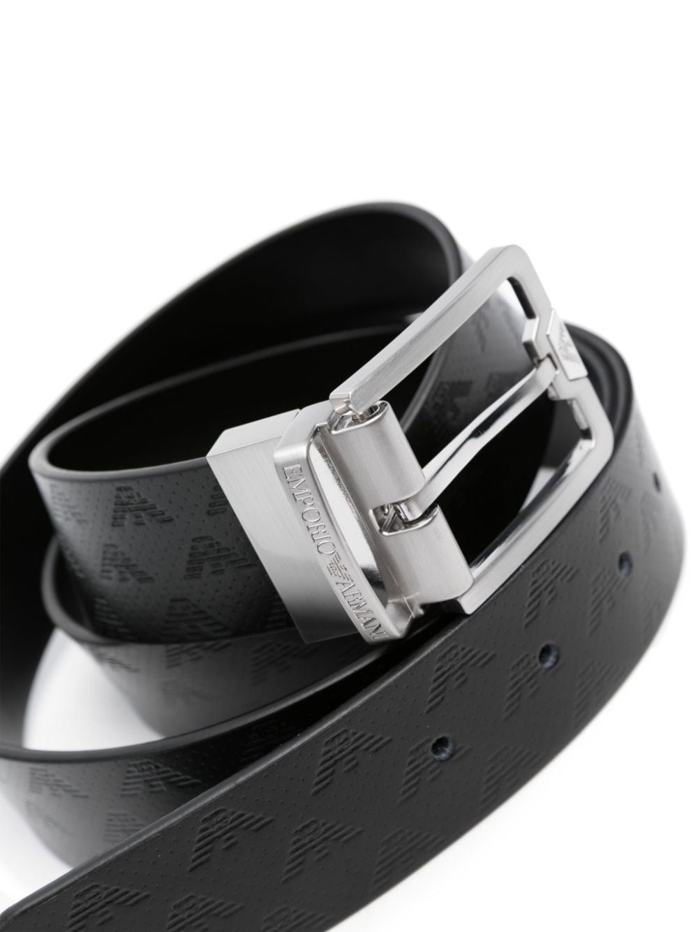 Emporio Armani E'CLAT Black Leather Belt image 1