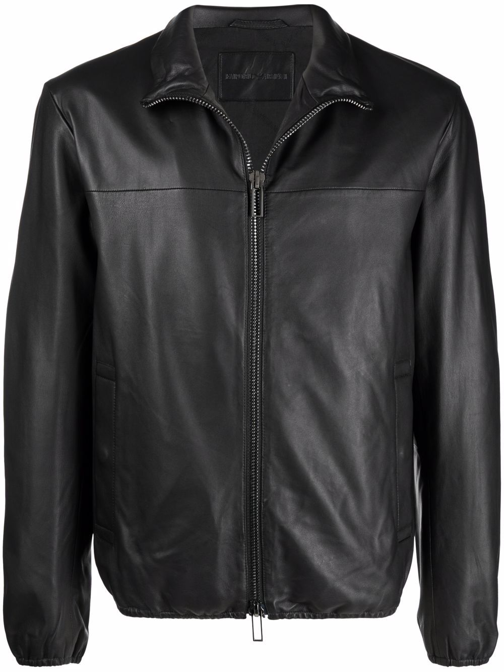 Emporio Armani Black Lambskin Leather Jacket image 0