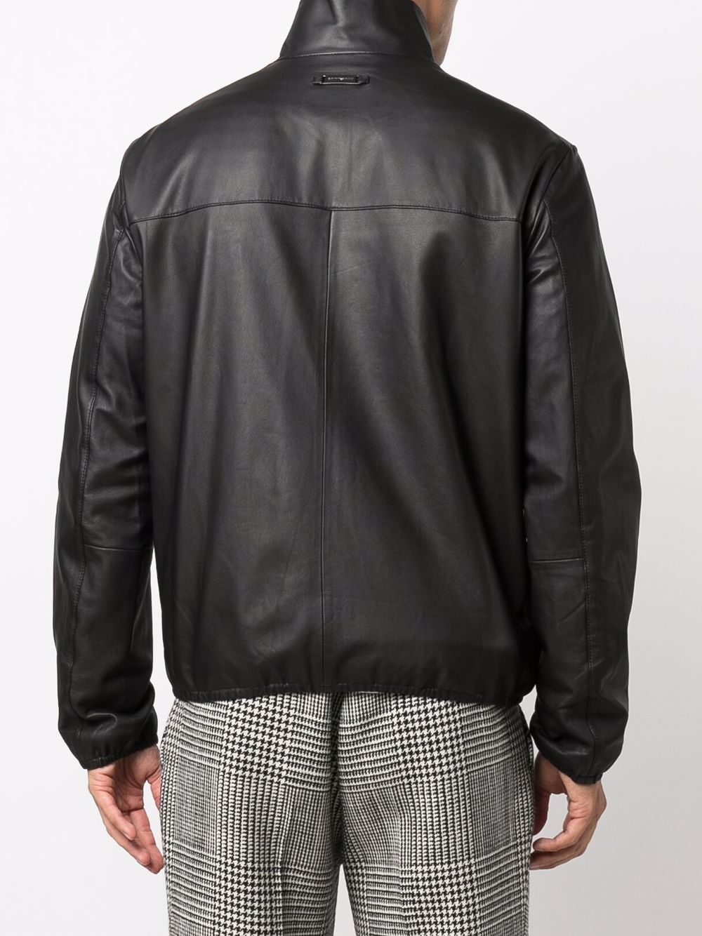 Emporio Armani Black Lambskin Leather Jacket image 2